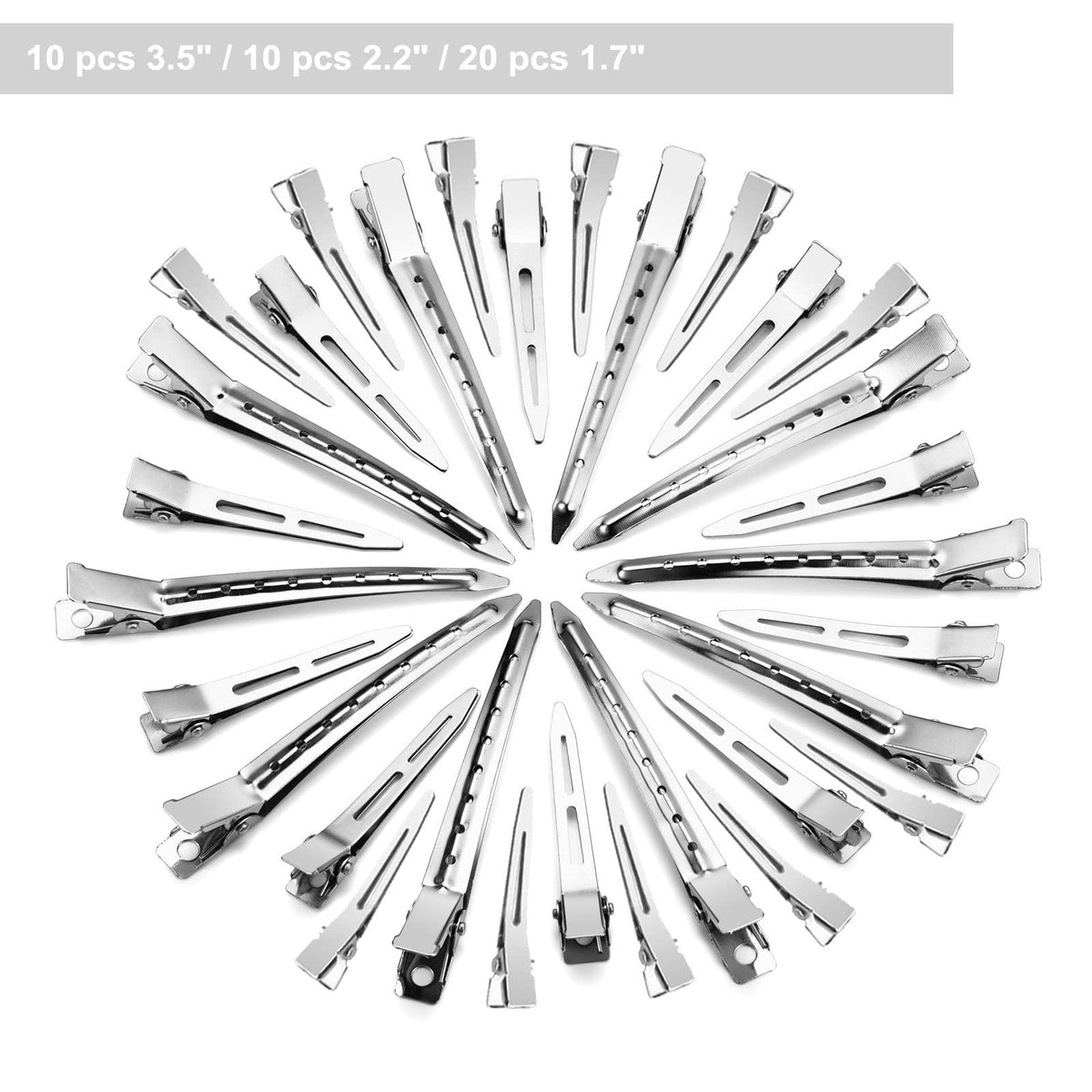 40pcs Metal Duck Billed Hair Clips Set for Styling Silver