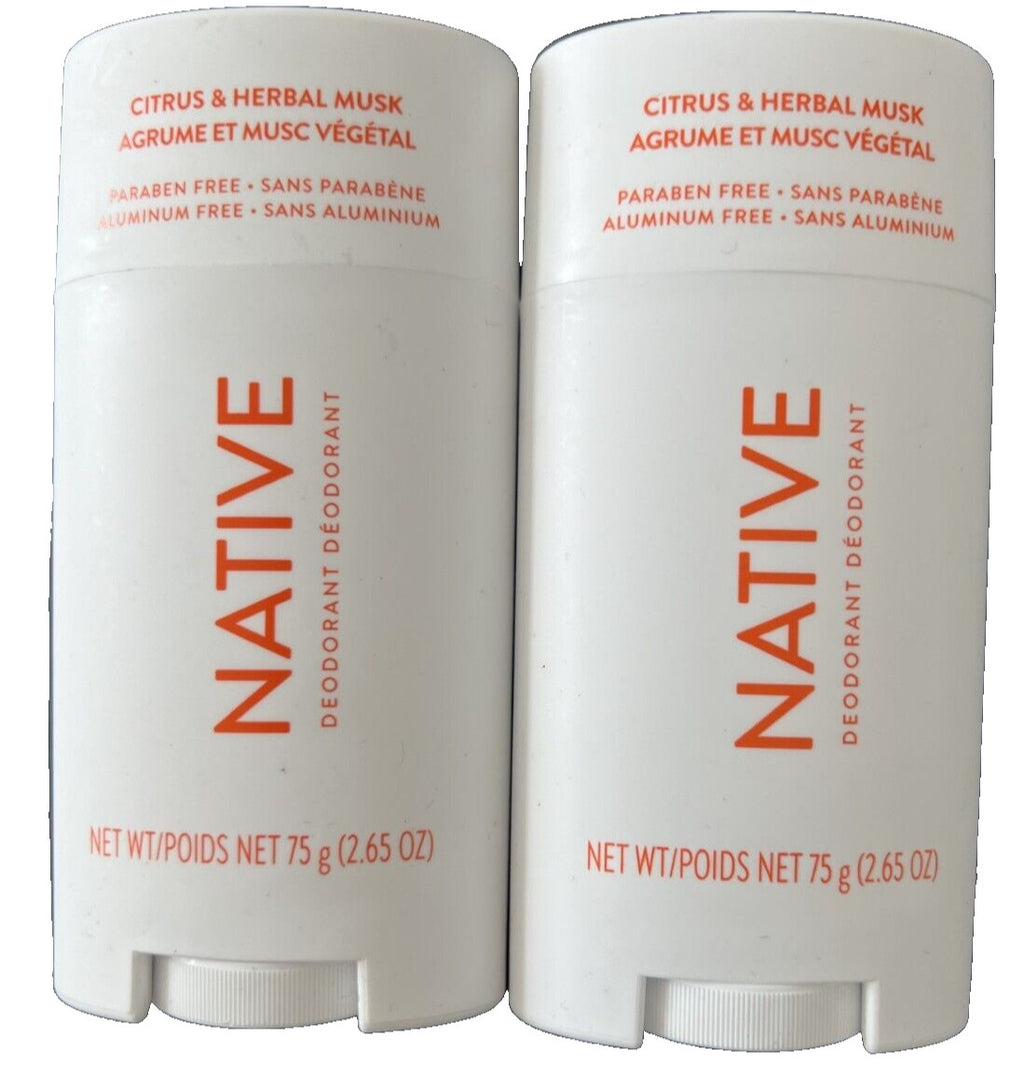 Native Deodorant Citrus & Herbal Musk - Aluminum Free 2 Pack 2.65 oz