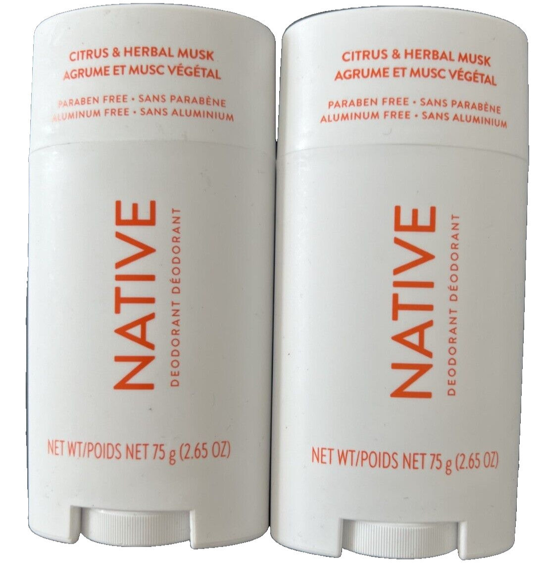 Native Deodorant Citrus & Herbal Musk - Aluminum Free 2 Pack 2.65 oz