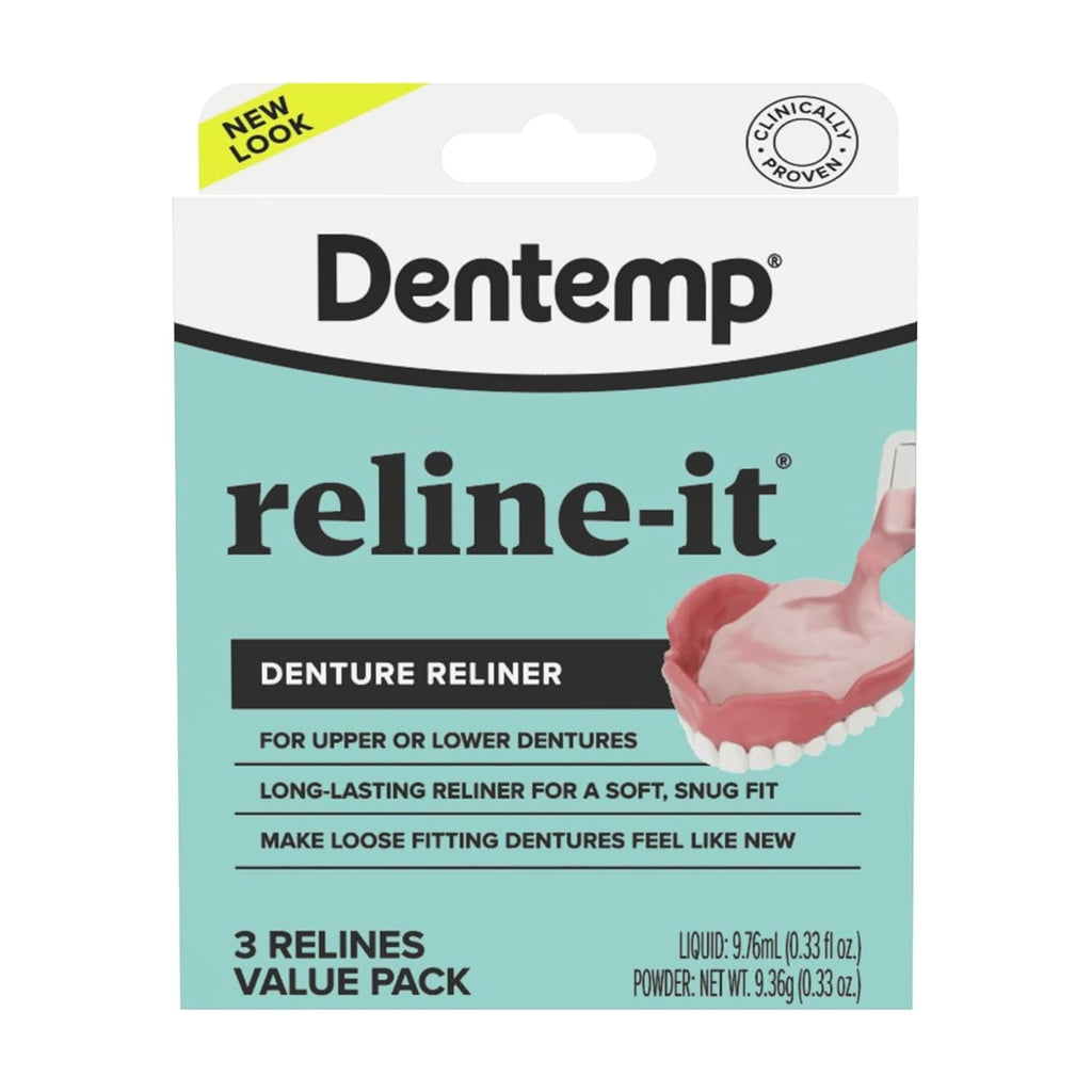 Denture Reline Kit - Advanced Formula 3 Pack for Upper & Lower Dentures