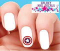 Waterslide Nail Decals Set of 20 - Captain America Design for Nail Art