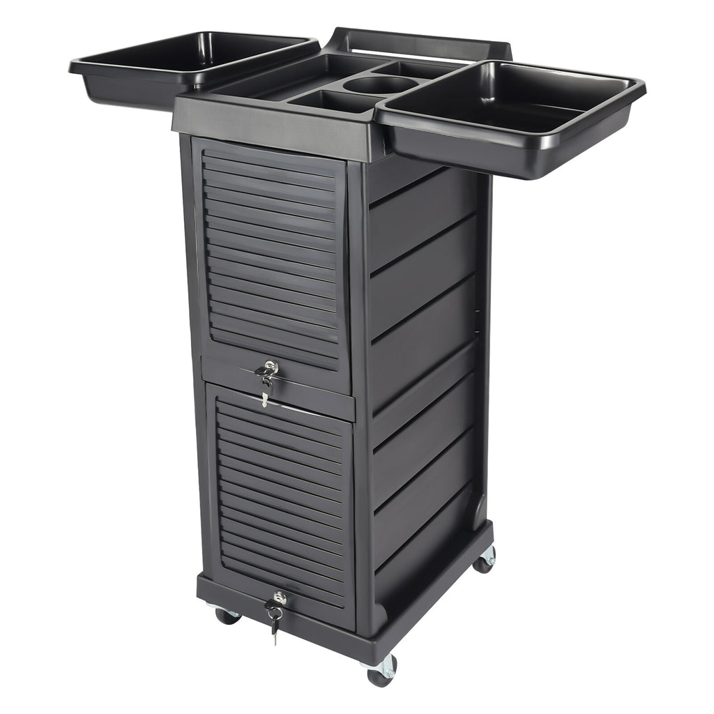 Lockable Salon Trolley Cart with 7 Tiers & Tool Holders for Hair & Beauty