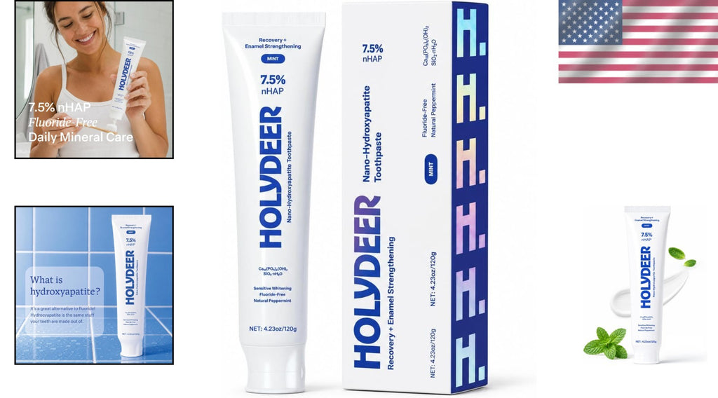 Nano-Hydroxyapatite Toothpaste Mint 7.5% Enamel Remineralization Fluoride-Free