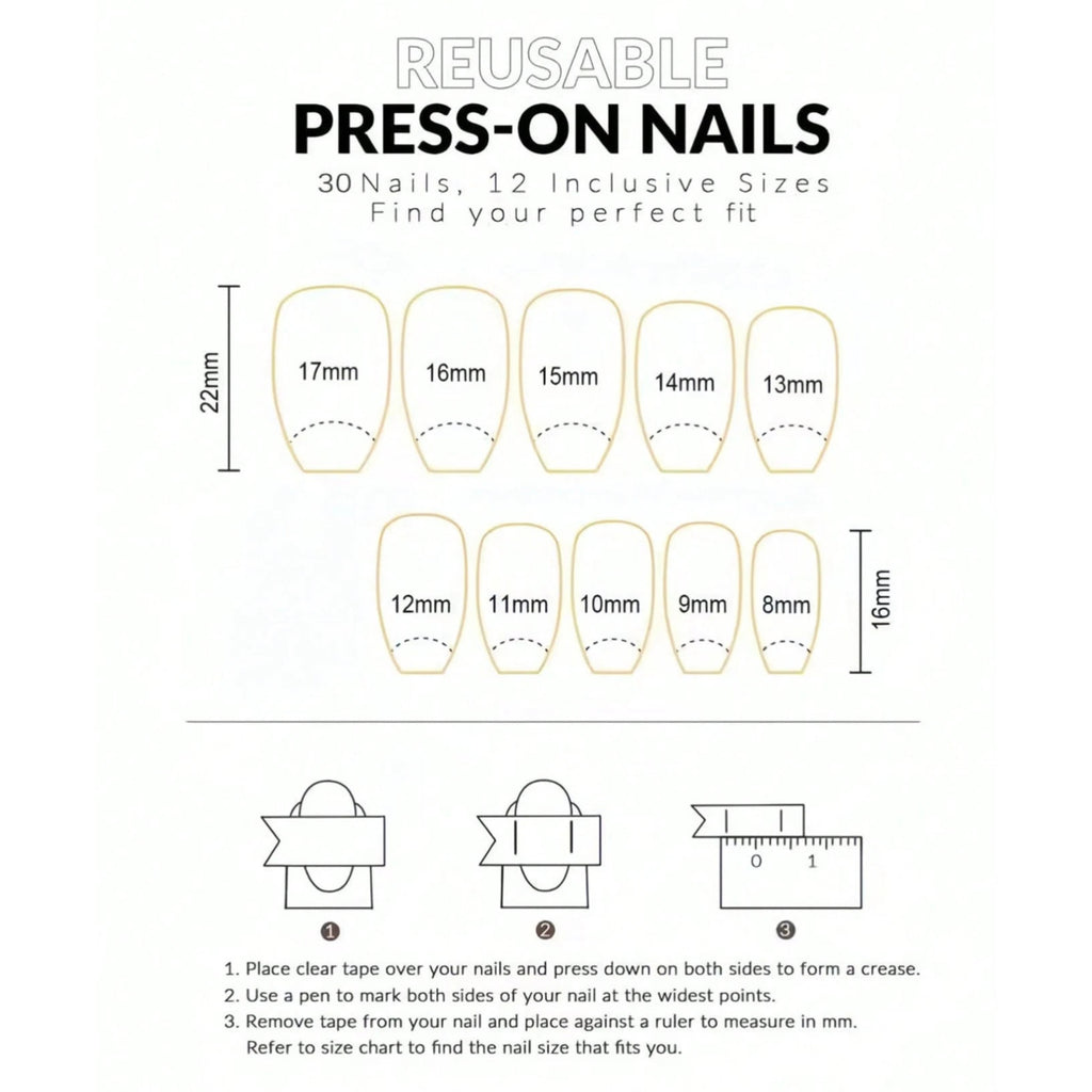 Halloween Press-On Nails Set - Bat Ghost French Gradient Mid-Length Fake Nails