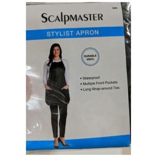 Waterproof Stylist Apron with Multiple Pockets & Long Ties - Black Vinyl