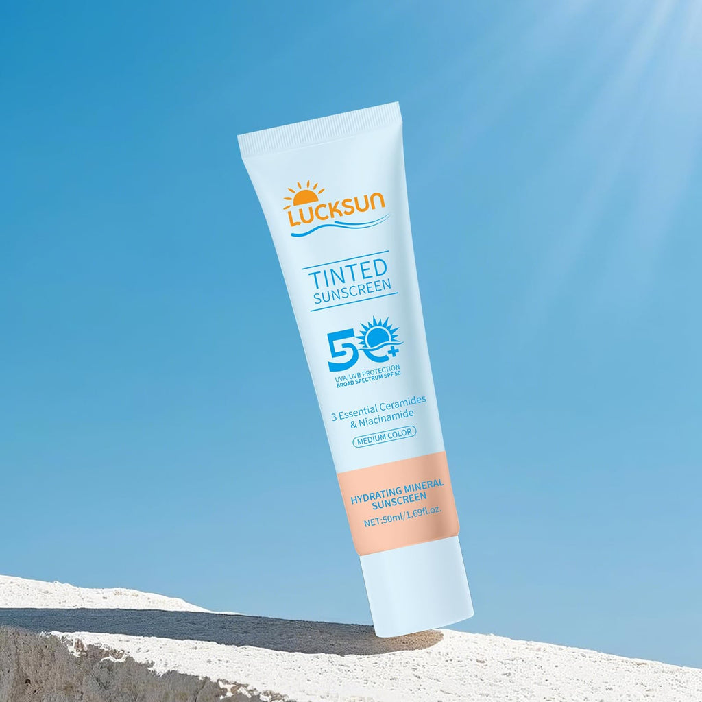 SPF 50 Tinted Sunscreen for Face - Hydrating, Broad Spectrum Sun Protection, 2 Pack