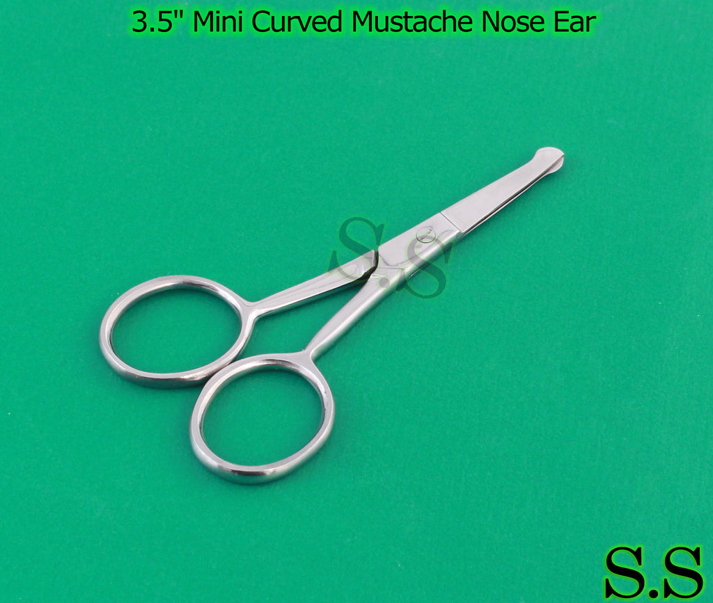 Pet Grooming Scissors 10 Pack Mustache Nose Ear Hair Trimmers 3.5 Inch Curved