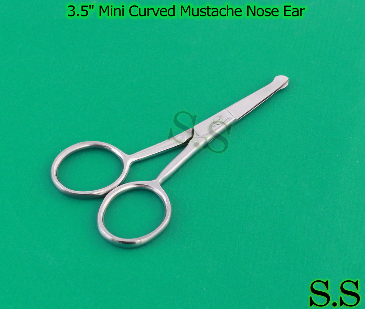 Pet Grooming Scissors 10 Pack Mustache Nose Ear Hair Trimmers 3.5 Inch Curved