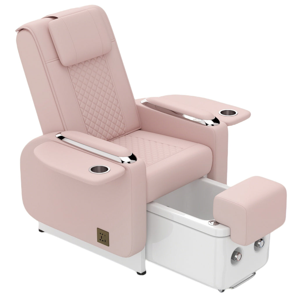 Reclining Pedicure Spa Chair with Massage & Foot Basin - Salon & Spa