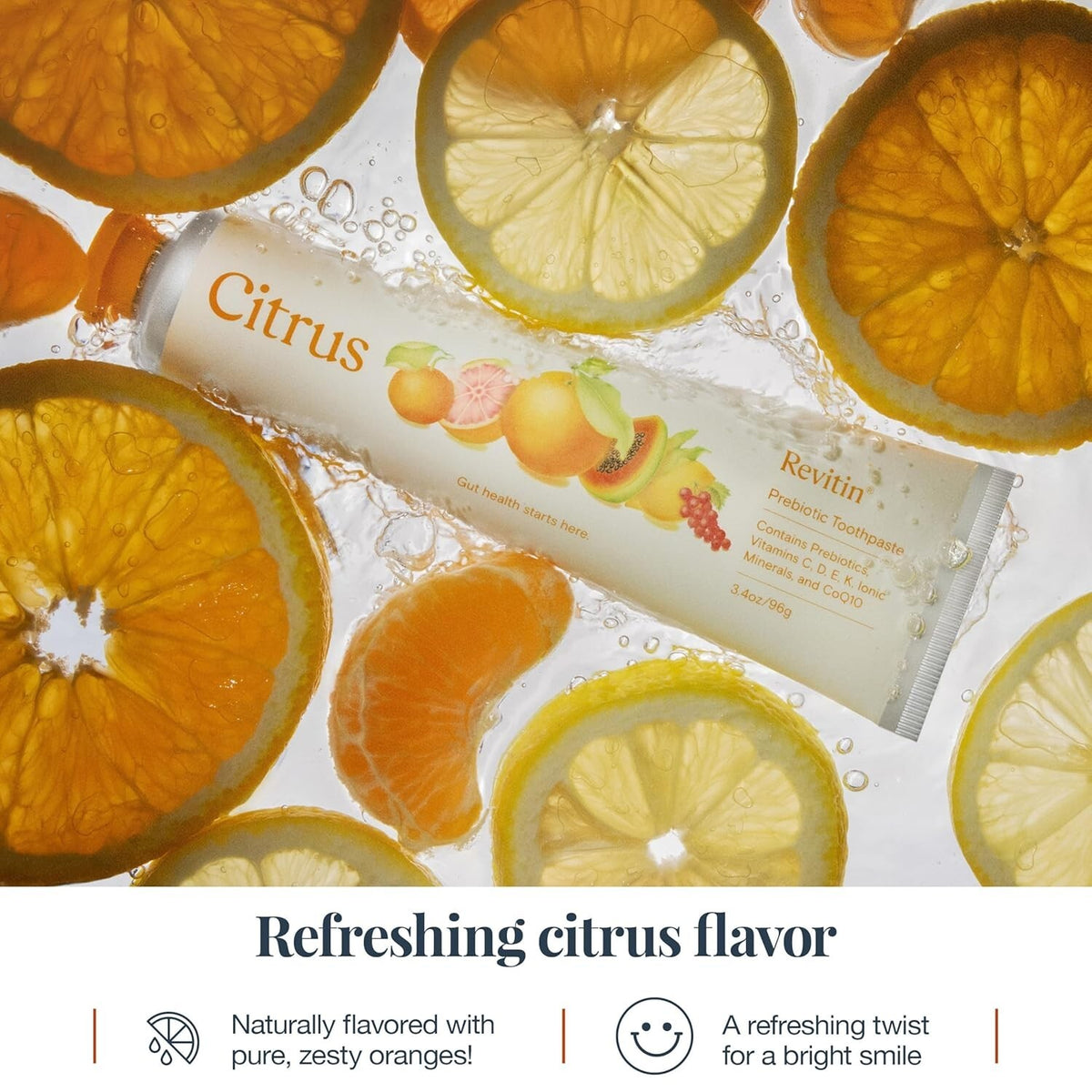 Fluoride-Free Prebiotic Toothpaste with Citrus Flavor - Natural Oral Care 3.4 oz