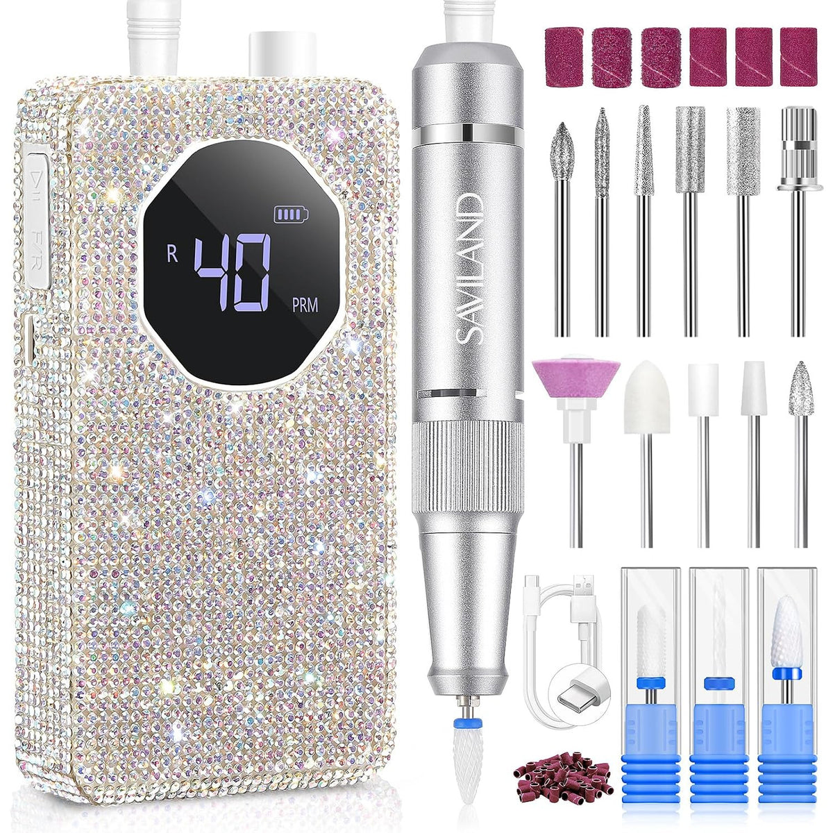Electric Nail Drill 40000 RPM for Acrylic Removal and Nail Art