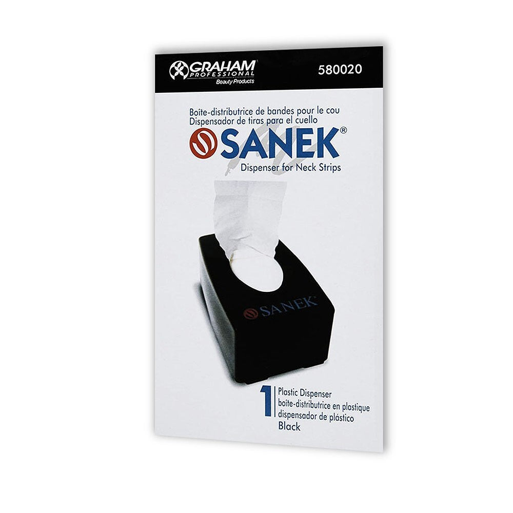 Neck Strip Dispenser for Salons and Barbershops - Black Plastic, Holds 60 Strips