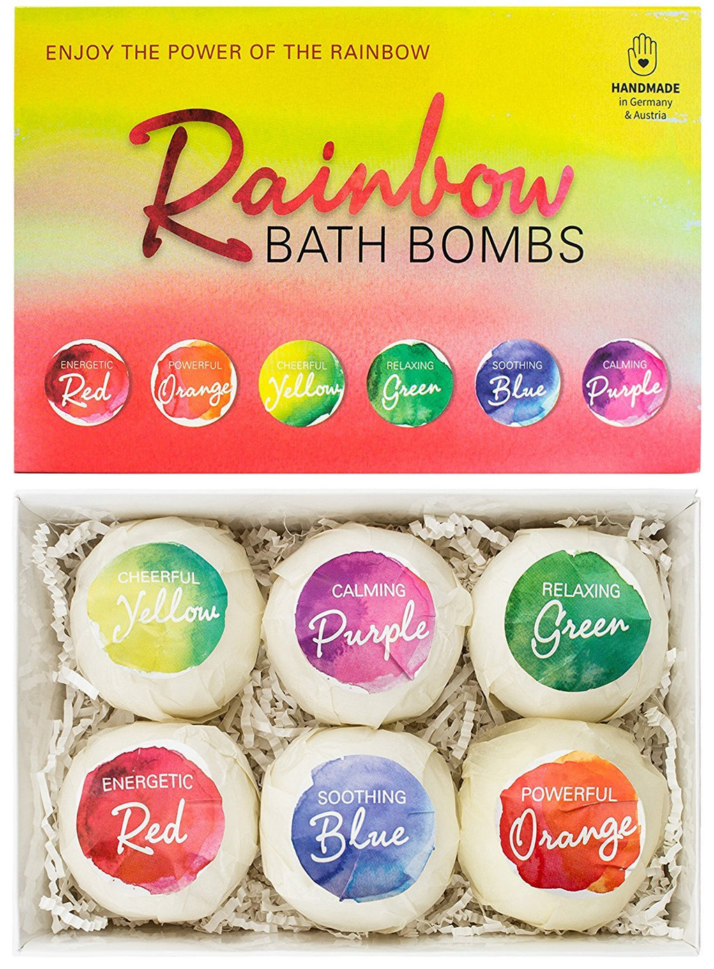 Handmade Rainbow Bath Bombs - All Natural Vegan Relaxing Spa Set