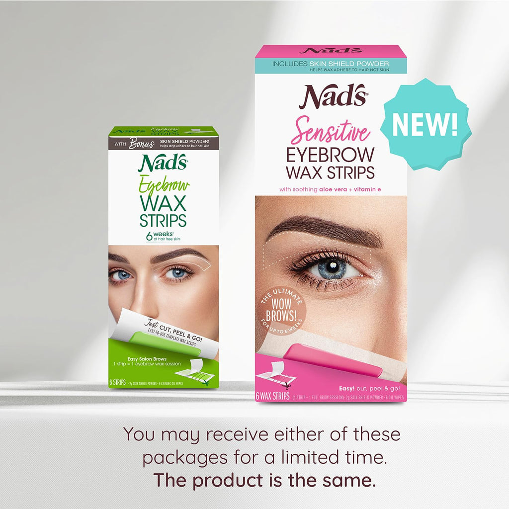 Eyebrow Wax Strips Kit for Hair Removal, 6 Templates & Skin Shield
