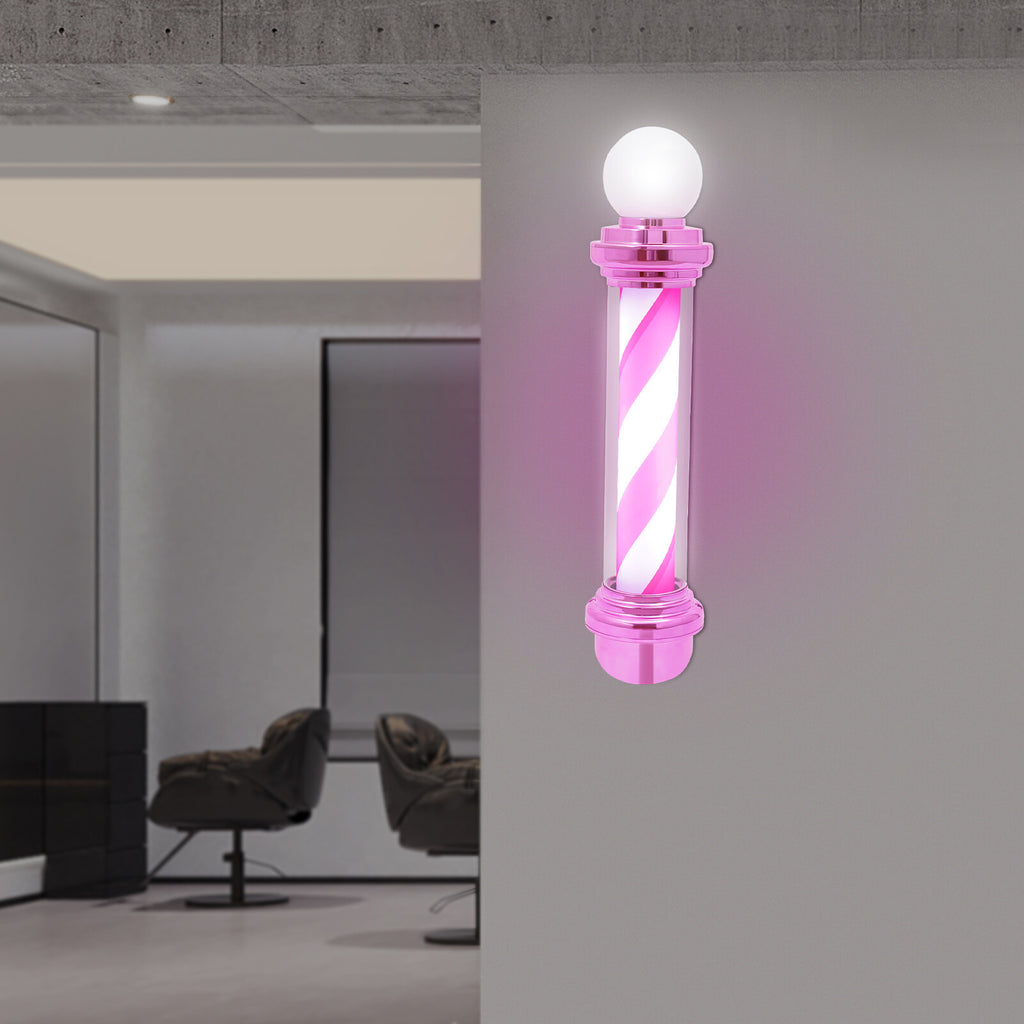 Barber Pole Light with LED Rotation for Barbershop Decoration