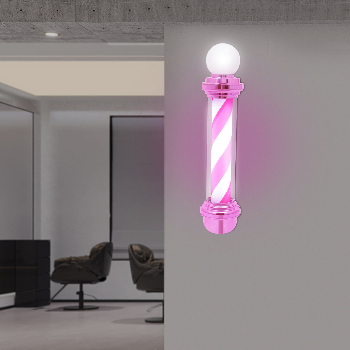 Barber Pole Light with LED Rotation for Barbershop Decoration