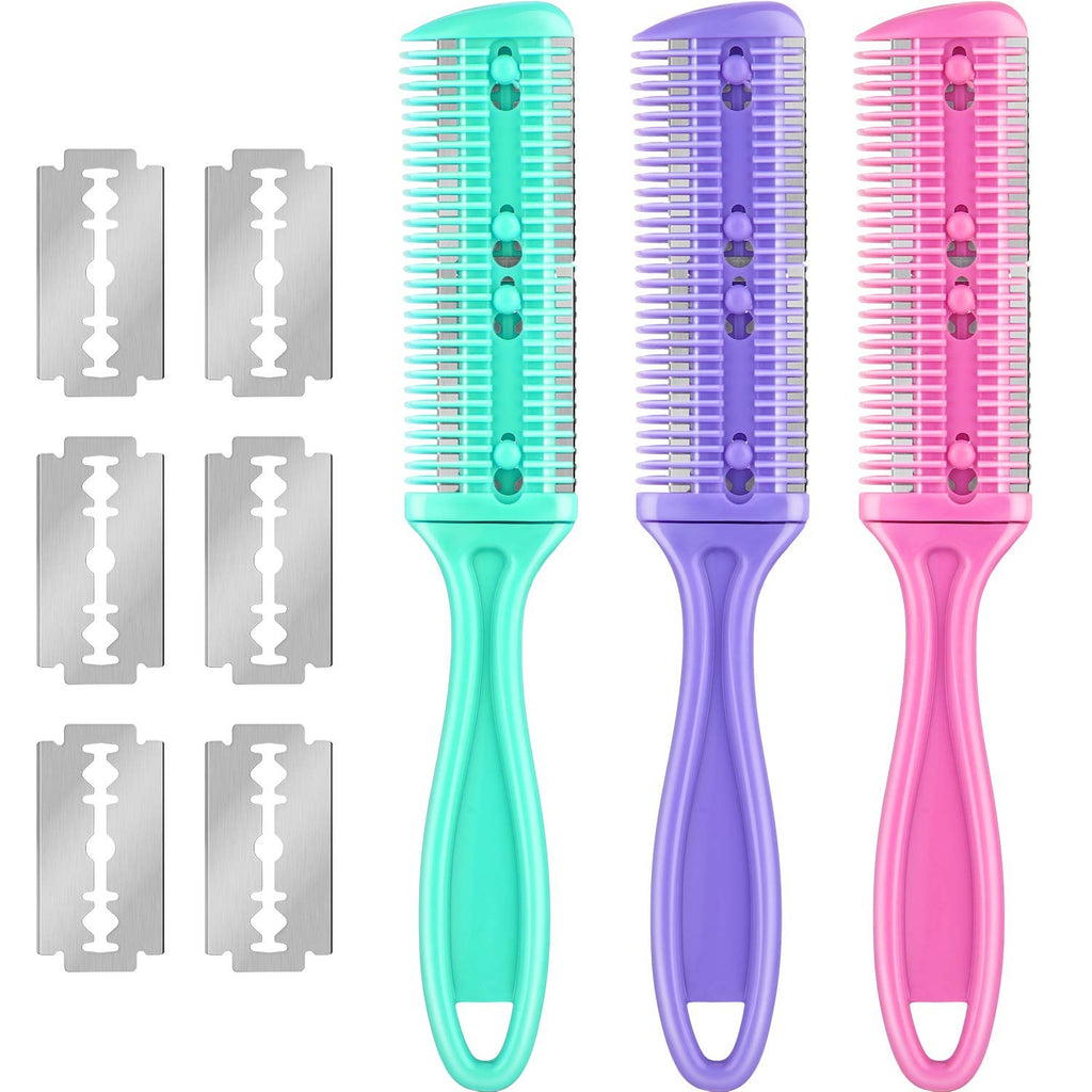 Hair Cutting Comb Set with Double-Edge Thinning and Cutting Combs
