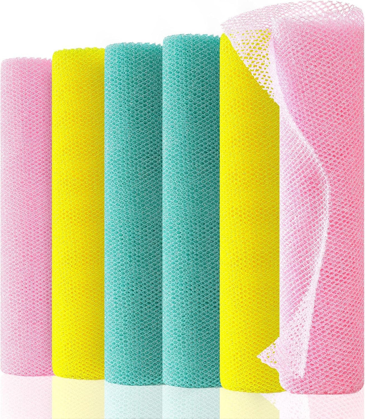 Extra-Long African Net Sponge 3-Pack, Exfoliating Back Scrubbers for Shower