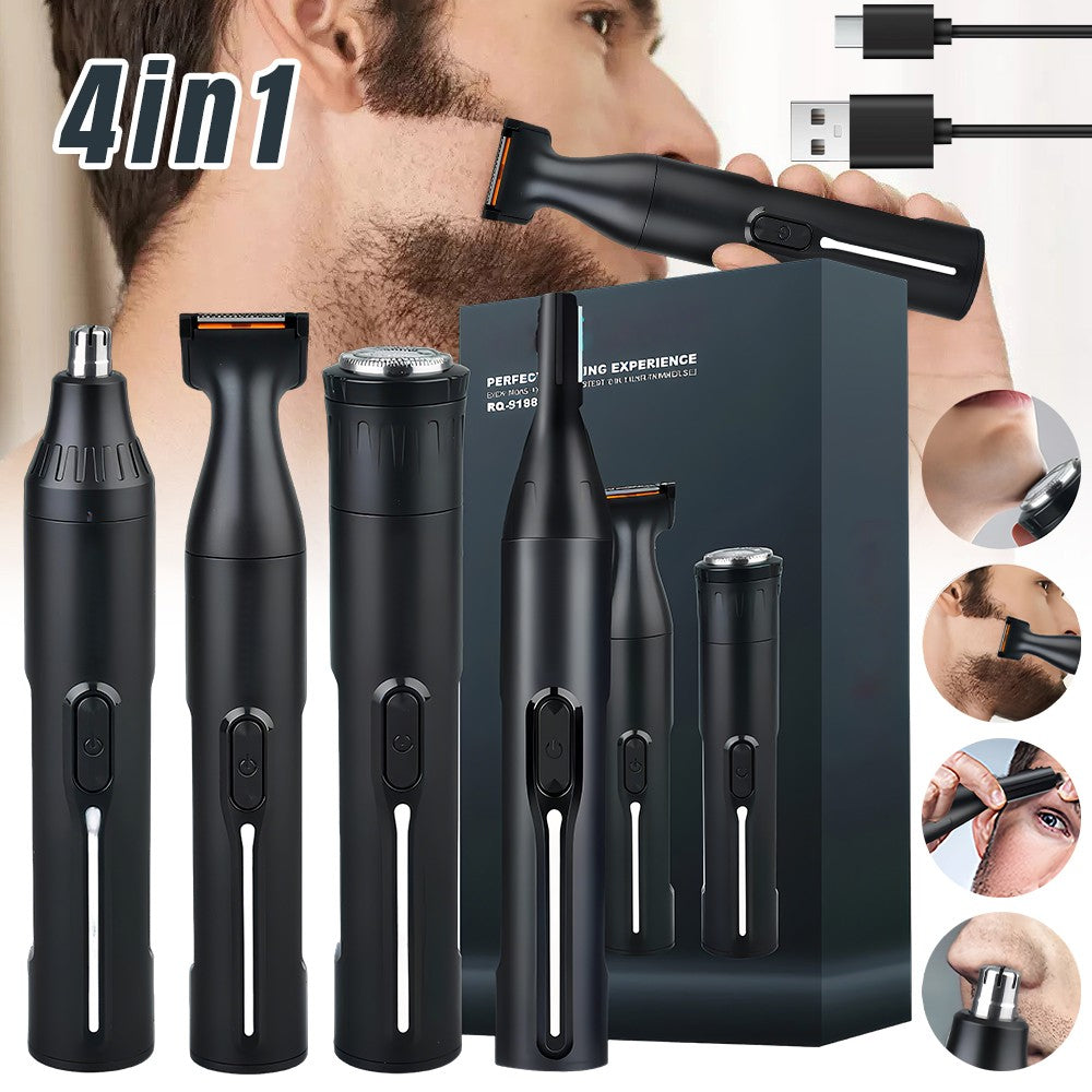 4-in-1 Electric Nose Ear Hair Trimmer for Men & Women with USB Rechargeable Battery