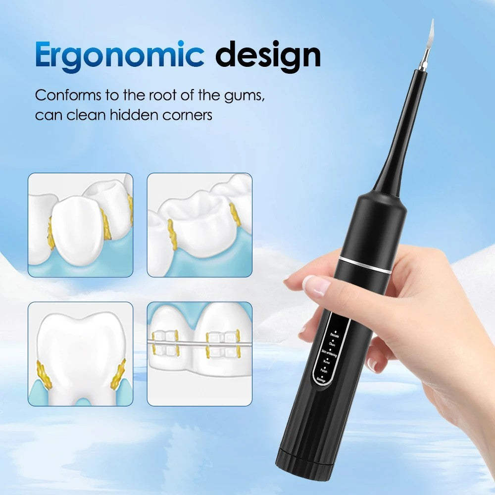 Rechargeable Electric Tooth Cleaner with 6 Modes, Tartar Remover, Waterproof
