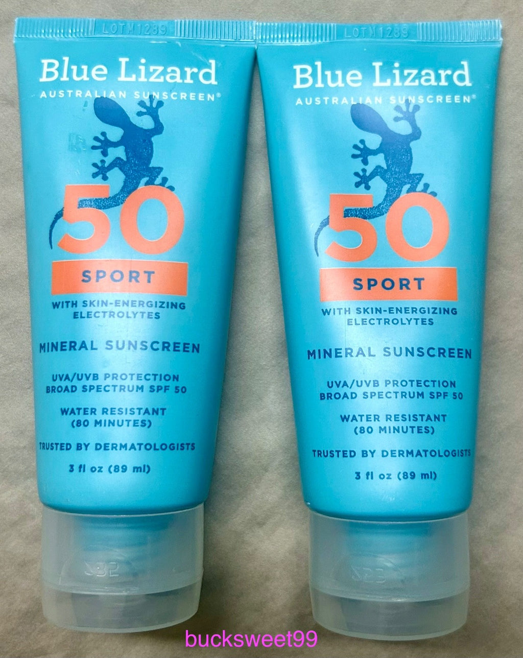 Mineral Sunscreen SPF 50 SPORT 3 oz Sealed 2-Pack - Water-Resistant UV Protection