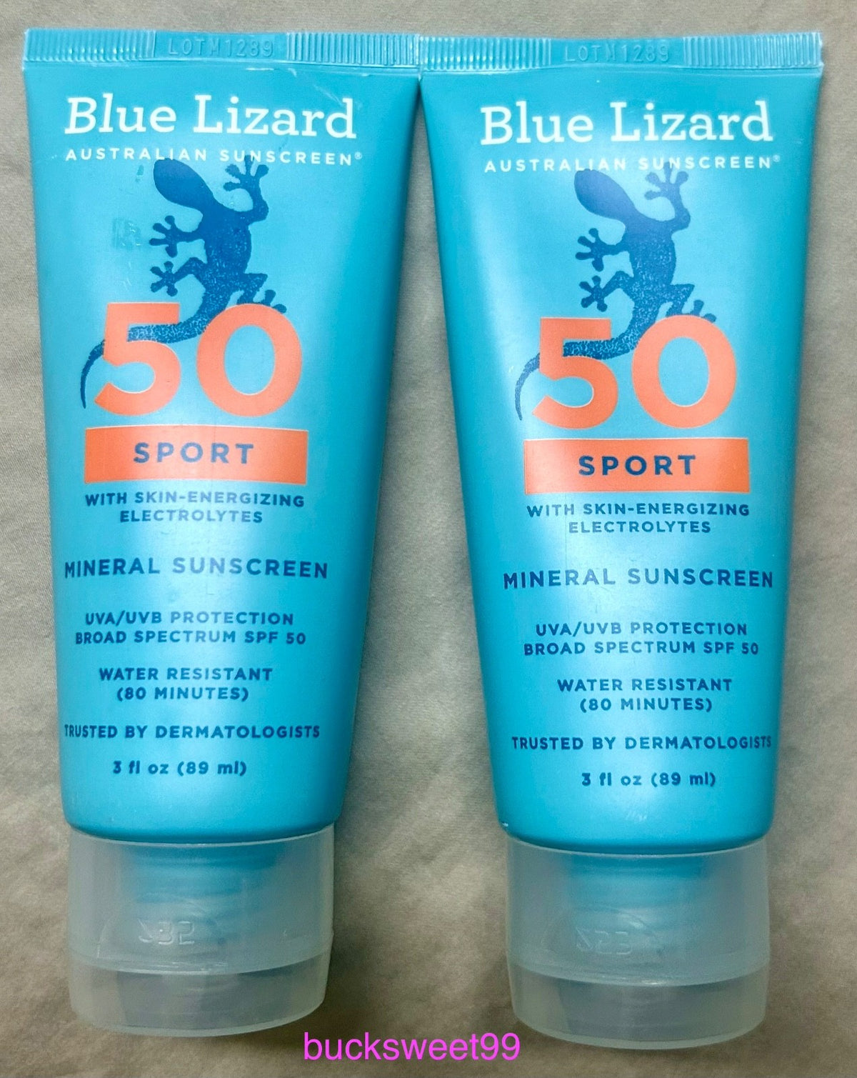 Mineral Sunscreen SPF 50 SPORT 3 oz Sealed 2-Pack - Water-Resistant UV Protection