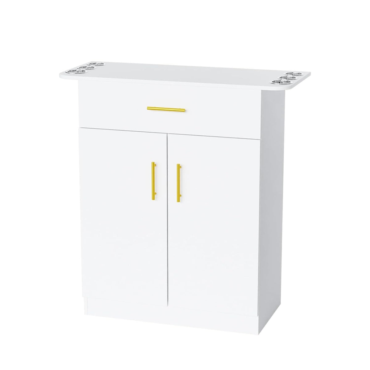 Salon Storage Station with Drawers and Hair Dryer Holders for Beauty Salons