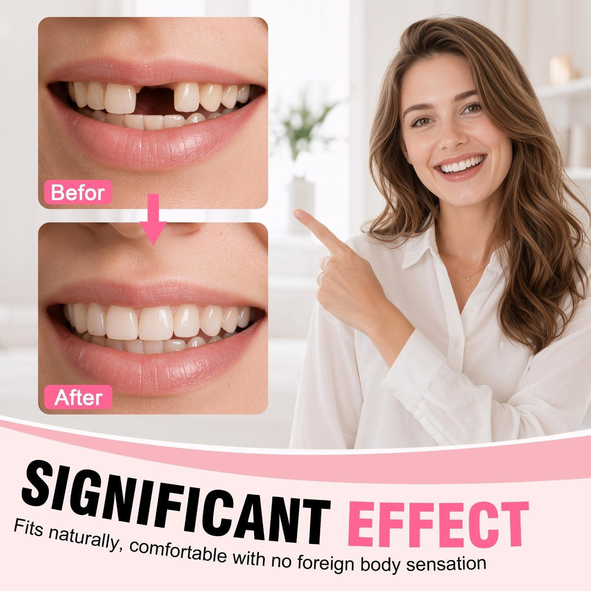 Temporary Veneers Teeth for Women & Men Natural Shade - Cosmetic Smile Enhancer