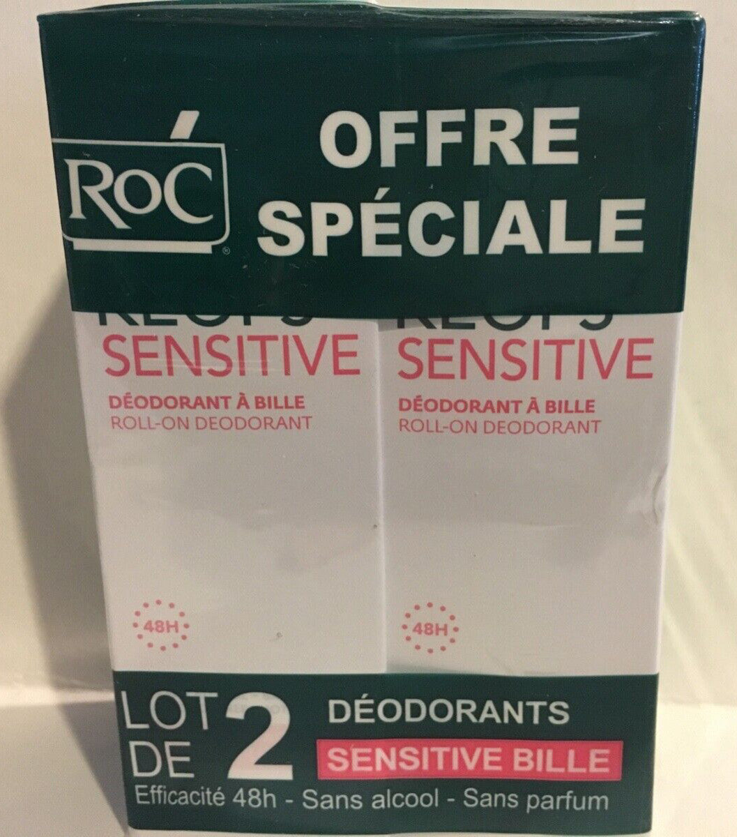 RoC Keops Sensitive Roll-On Deodorant 2x30ml Fragrance-Free, Alcohol-Free