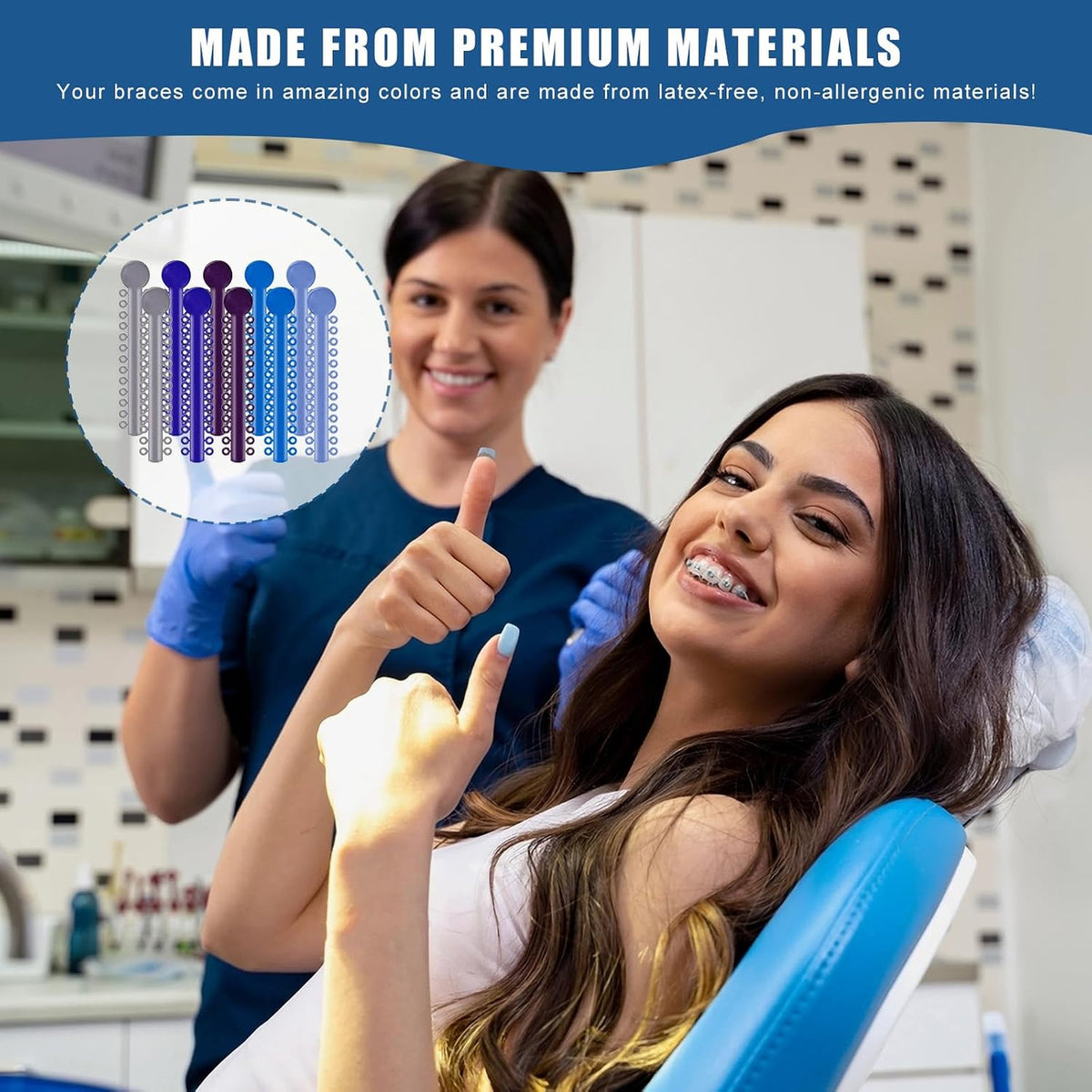 Multi-Color Orthodontic Ligatures Set for Braces 2080 Pieces DIY Rubber Bands