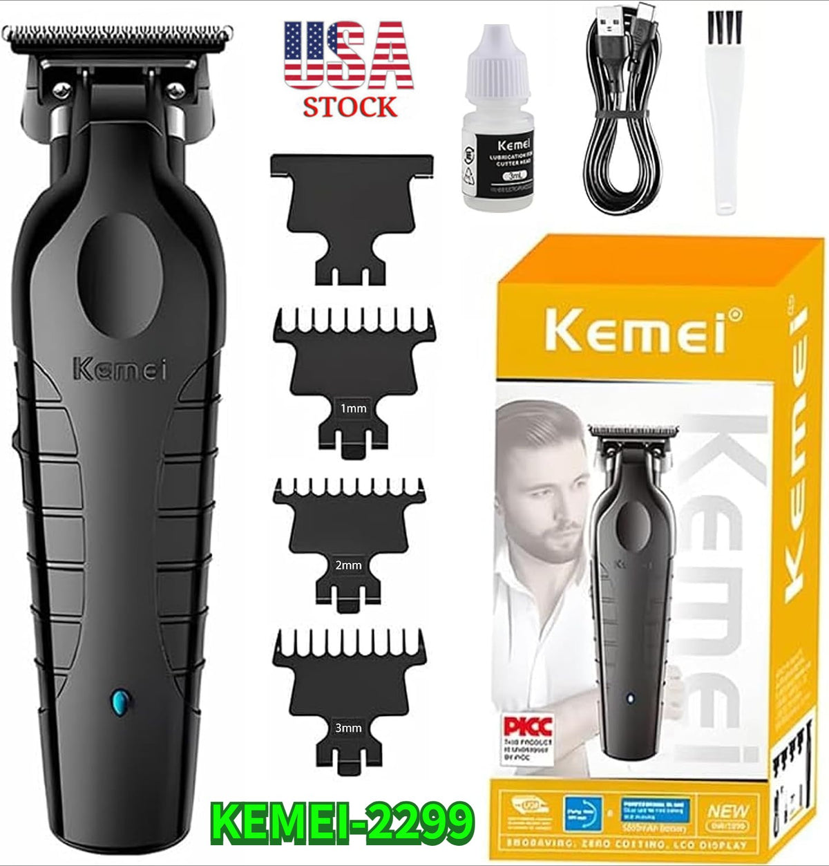 Cordless Hair Clippers & Beard Trimmer Kit - Rechargeable Grooming Set