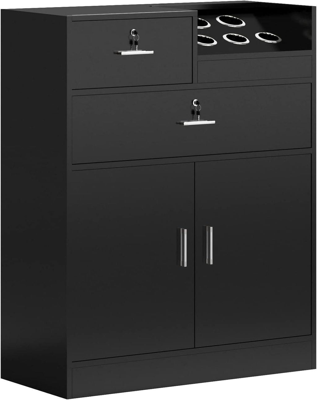 Lockable Salon Storage Cabinet with Large Drawers for Hair Stylist Equipment