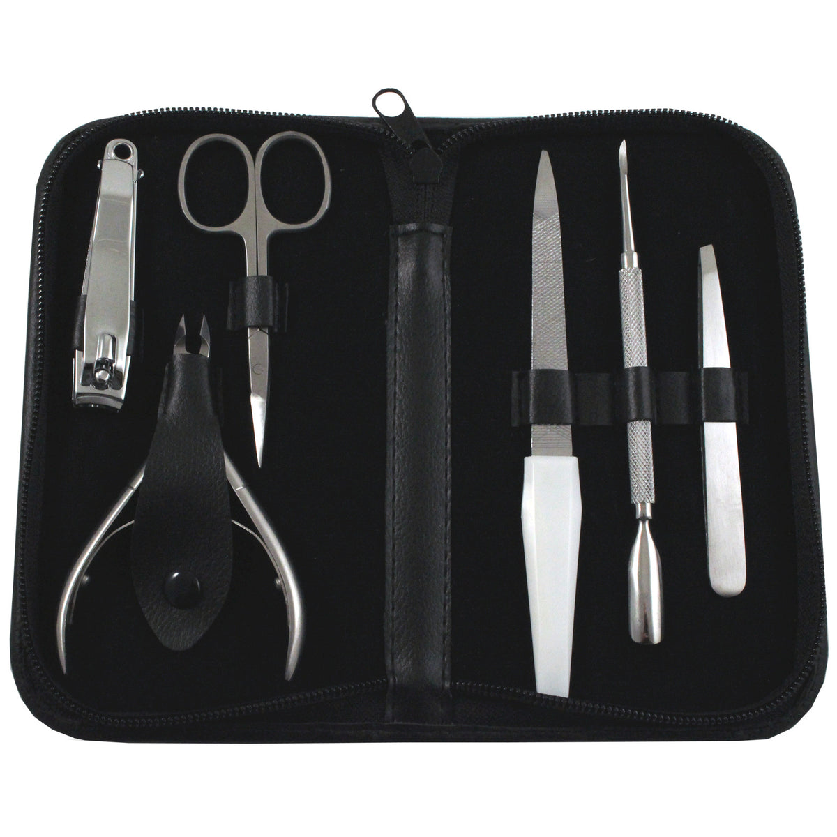 6-Piece Manicure and Pedicure Nail Tool Set with Case - Stainless Steel