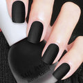 Matte Black Nail Polish Quick Dry Vegan for Men & Women - Velvet Gel Finish