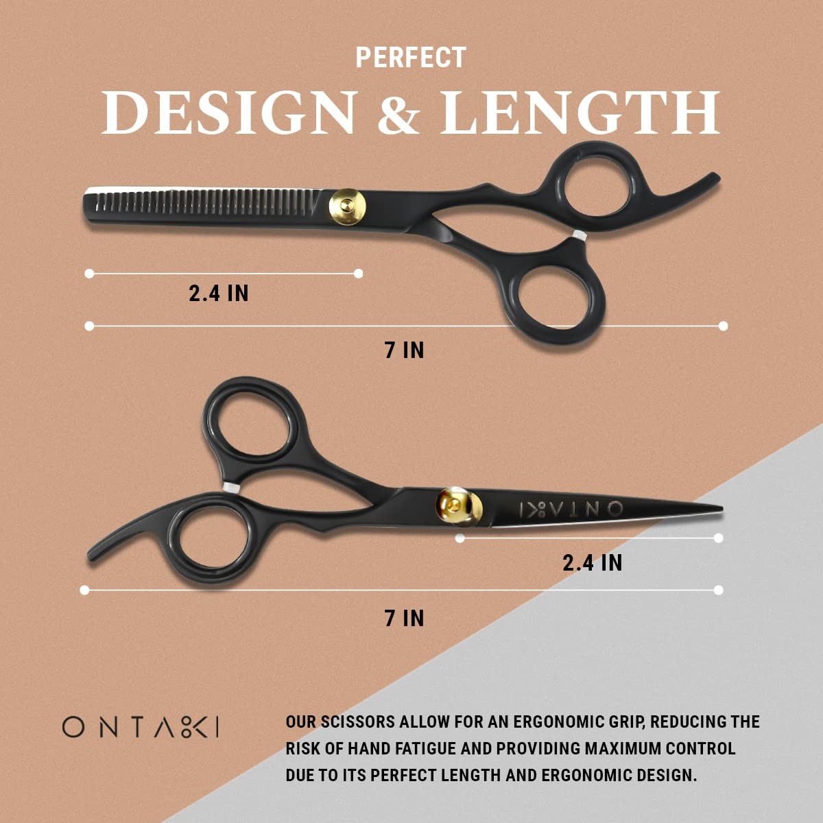 7 Inch Japanese Steel Hair Cutting Thinning Scissors Kit Black Barber Shears