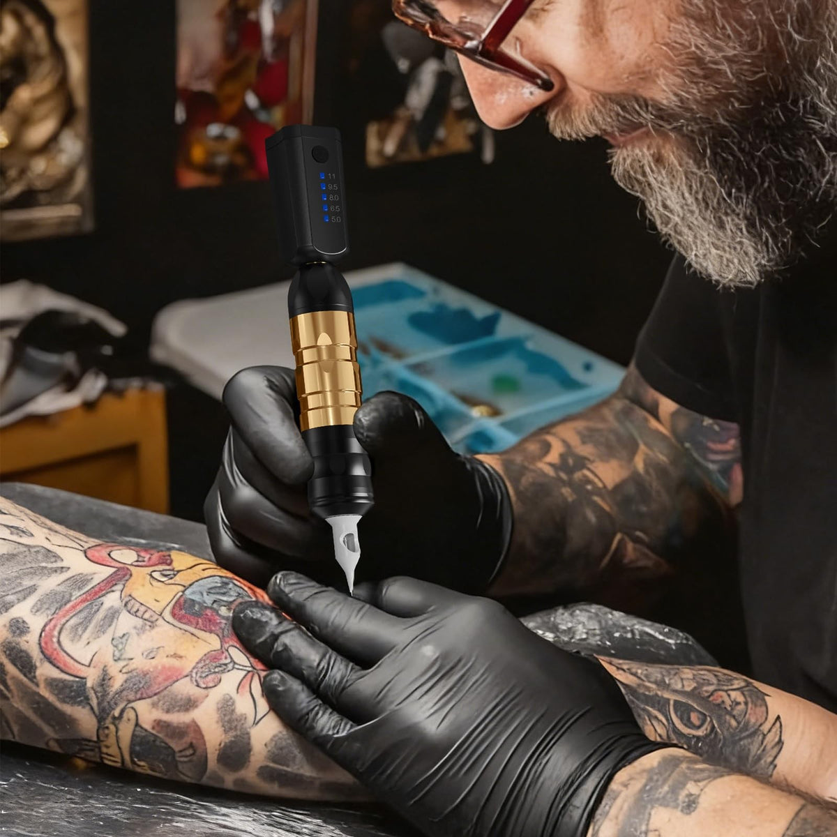Cordless Tattoo Gun Kit with Rechargeable Battery & Inks – Wireless Tattoo Pen for Beginners
