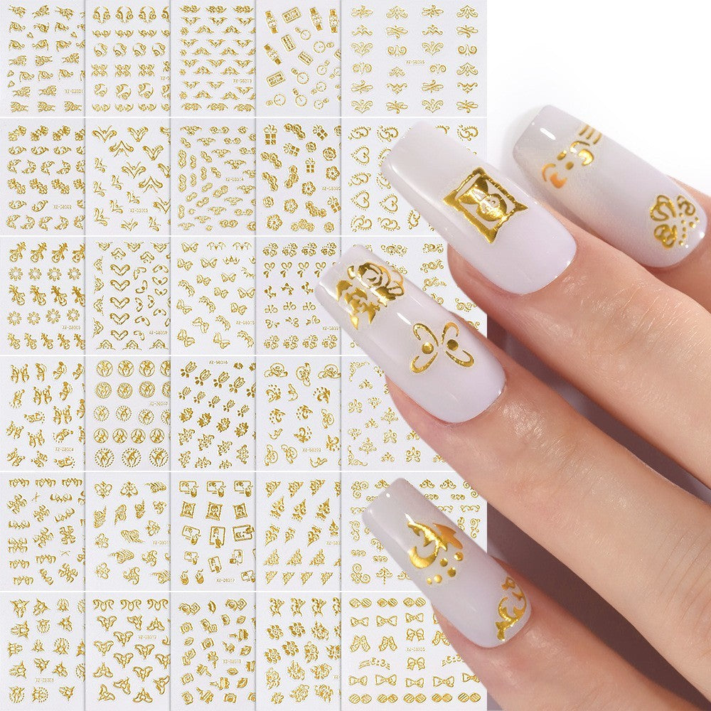 30Pcs Nail Art Stickers Decals Set - Flower Lace Rose Heart Designs for Manicure