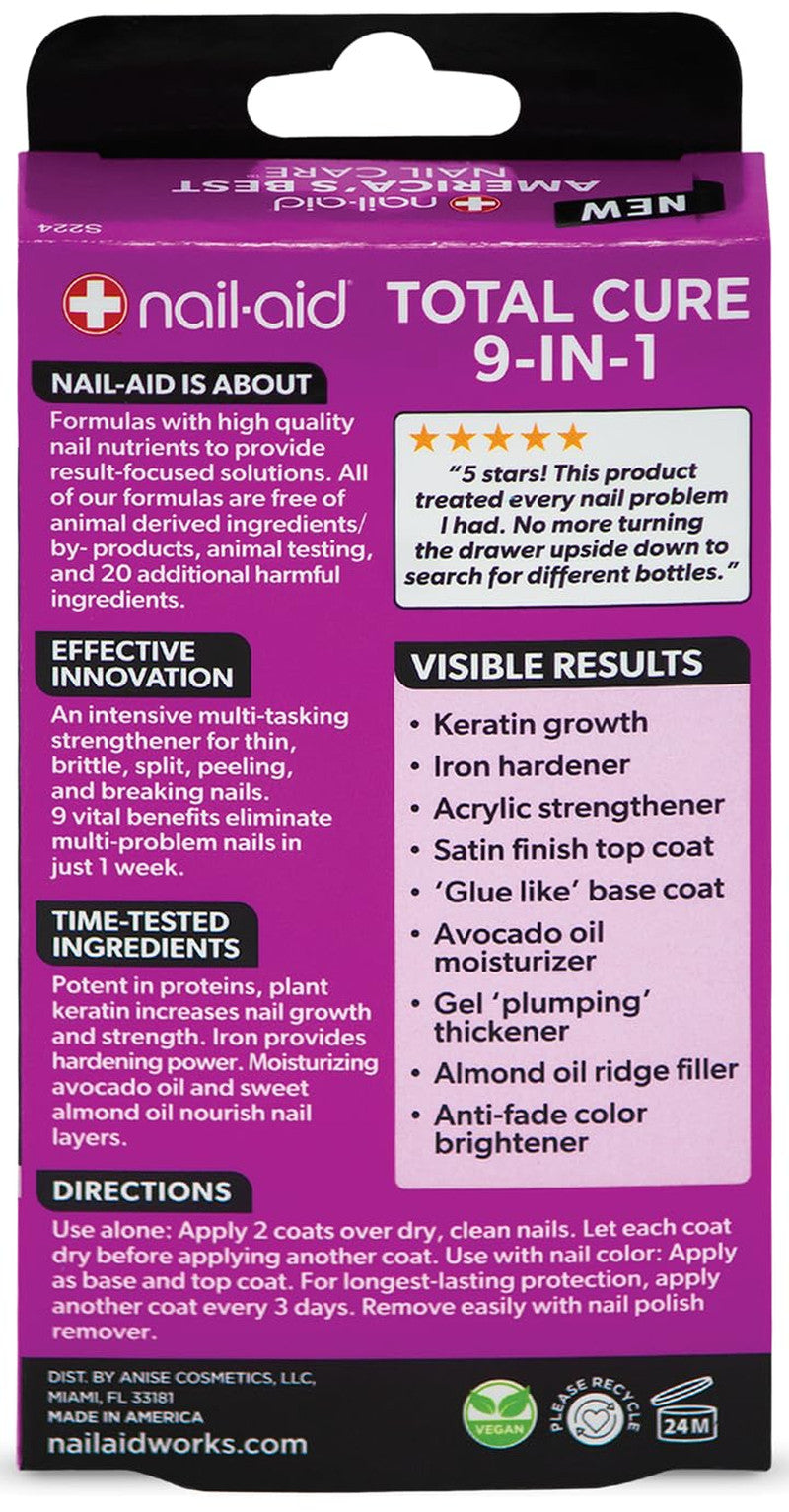 9 in 1 Nail Strengthener & Brightener - Treats Brittle Nails, Clear, 0.55 Fl Oz