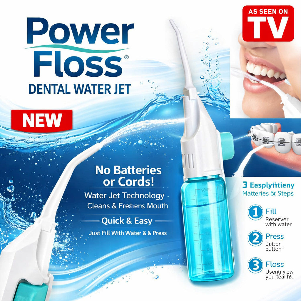 Portable Dental Water Flosser Jet - Cordless Teeth Cleaner for Gum & Debris Removal