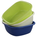 8 Quart Square Plastic Wash Basin Set of 3 for Kitchen & Household Use