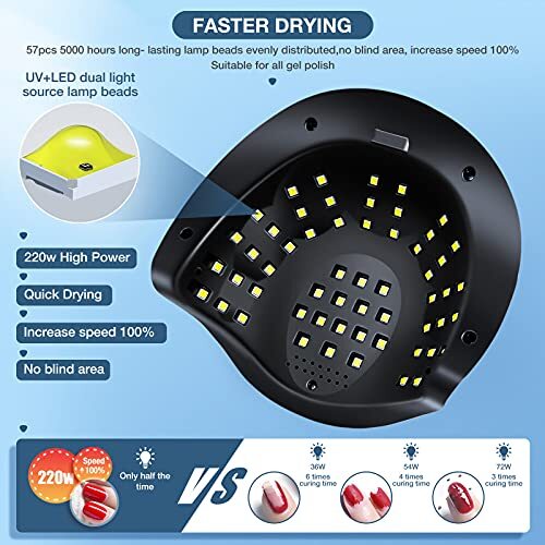 220W LED UV Nail Dryer with LCD Touch Screen for Gel Polish Fast Curing