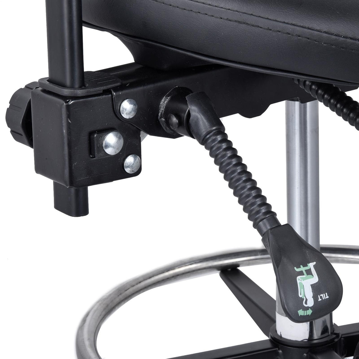 Hydraulic Esthetician Chair Rolling Salon Stool with Adjustable Backrest and Seat