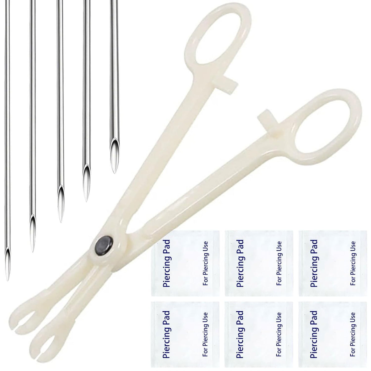 Complete Body Piercing Kit with Disposable Surgical Needles & Forceps