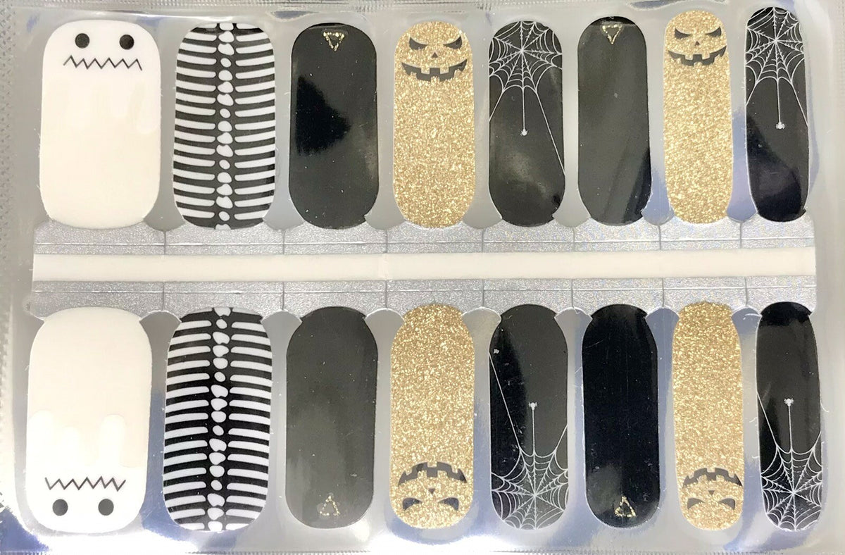 Halloween Color Nail Polish Strips 16 Pack - Easy Nail Art Accessories