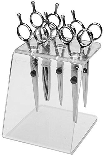 Acrylic Scissor Display Organizer Holds 5 Pairs for Salons & Barbers