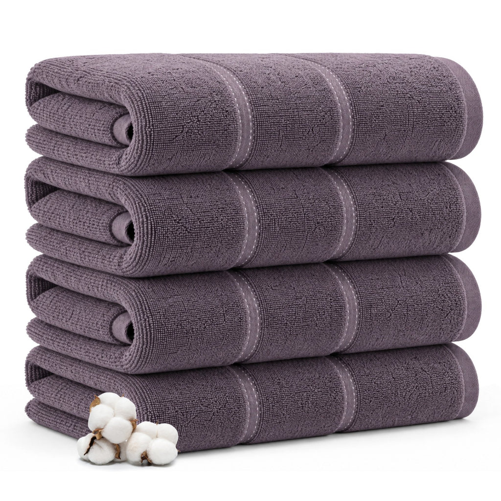 100% Cotton Hand Bath Towels Set for Spa Hotel Salon 12pcs Purple