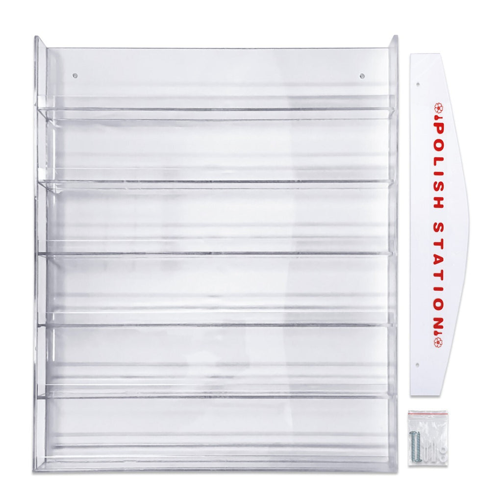 Acrylic Nail Polish Wall Rack Display Holders for 32-96 Bottles with Mirror