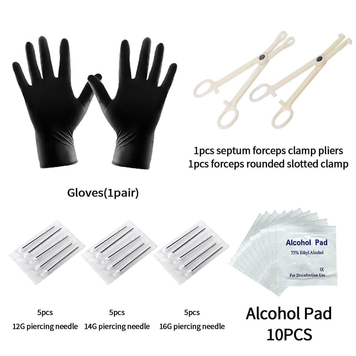 84-Piece Body Piercing Kit 14G 16G Tools Set for Nose Tongue Lip Ear Eyebrow