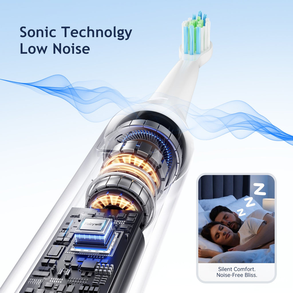 Rechargeable Electric Toothbrush with 8 Brush Heads 5 Modes 47000 VPM