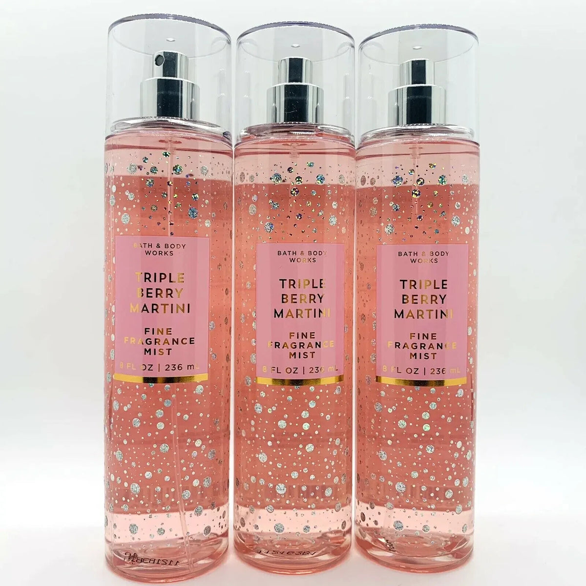 Bath & Body Works Triple Berry Martini Fine Fragrance Mist Set of 3 - 8 fl oz